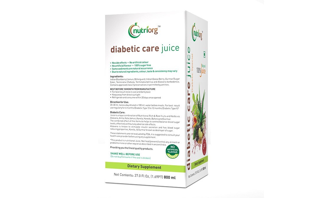 Nutriorg Diabetic Care Juice    Box  500 millilitre